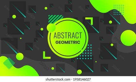 Abstract banner with gradient shapes, gray background