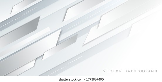 Abstract banner gray and white geometric design. Technology concept. You can use for ad, poster, template, business presentation. Vector illustration