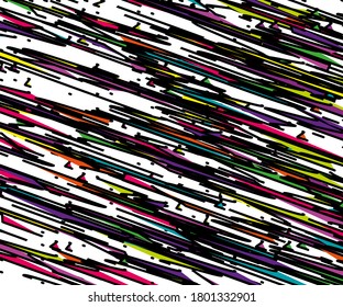 Pancarta abstracta con eclosión. Líneas caóticas multicolores. Grunge estilo urbano, graffiti digital. Estilo minimalista. Ilustración del vector