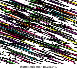 Pancarta abstracta con eclosión. Líneas caóticas multicolores. Grunge estilo urbano, graffiti digital. Estilo minimalista. Ilustración del vector