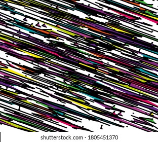 Abstract banner with hatching. Chaotic multi-colored lines. Grunge urban style, digital graffiti. Minimalistic style. Vector illustration