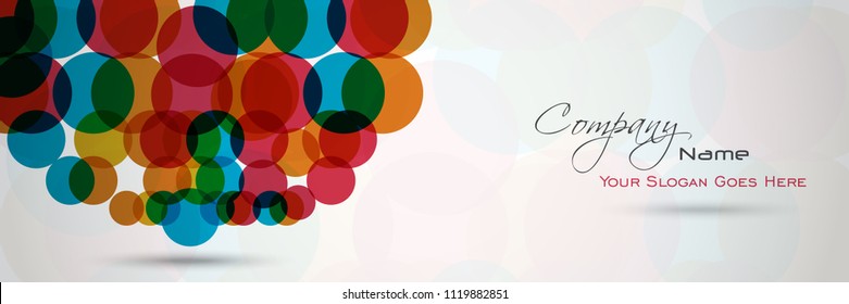 Abstract banner or header with color full circle effect vector background....