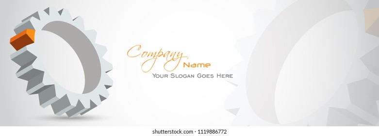 Abstract banner or header with mechanism effect, vector background.