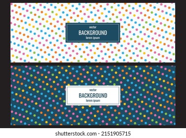 Abstrakter Banner, Header-Vorlage mit einem farbigen sechsspitzen Sternmuster. Vektorhintergrund.