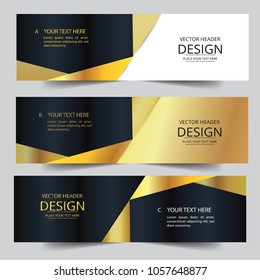 Abstract banner header web waves vector in gold colors. Abstract swoosh texture. banner background for web design. Can be adapt to Brochure, Annual Report, Magazine, Poster, Corporate Presentation.