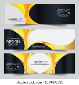 Abstract banner header web waves vector in gold colors. Abstract swoosh texture. banner background for web design. Can be adapt to Brochure, Annual Report, Magazine, Poster, Corporate Presentation.