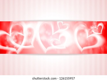 Abstract banner with hearts. Vector design eps 10