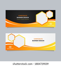 banner abstracto de forma hexagonal