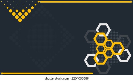 Abstract banner with hexagon shape on dark background vector illustration.