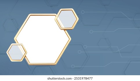 Anuncio Abstractas con Formas hexagonales. Fondo geométrico para medicina, negocios o tecnología.