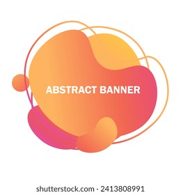 Abstract banner icon. Flat, orange, pop art gradient abstract banner, sign mockup. Vector icon