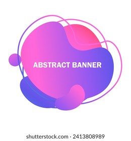Abstract banner icon. Flat, purple, sign mockup, pop art gradient abstract banner. Vector icon