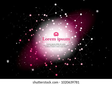 
Abstract banner with the image of a glowing cosmic space with stars and planets, with the premise of a grid with the innovation of circles, lines and shapes for websites and printing. Vector 