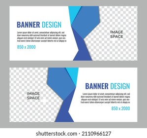Pancarta abstracta con diseño de espacio de imagen. vector de fondo de banner. banner empresarial, creativo y sencillo