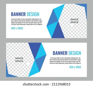 Pancarta abstracta con diseño de espacio de imagen. vector de fondo de banner. banner empresarial, creativo y sencillo