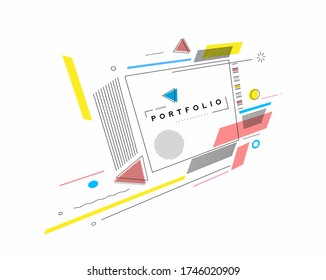 Abstract banner line art text poster with space of your text, vector illustration Design.