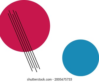 Pancarta abstracta con líneas y círculos. Diseño mínimo. Ilustración del vector