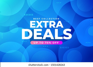 Abstract banner liquid shapes extra sales gradient background