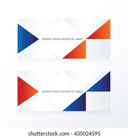 abstract banner modern  blue, red