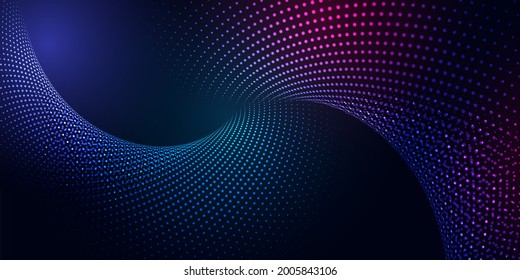 abstract banner with a modern cyber particles design 