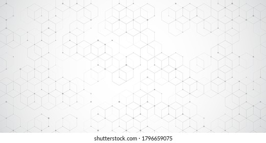 Abstract banner with a modern hexagonal grid design