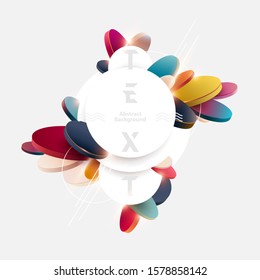 Abstract banner of multicolored circles with place for text. Poster template design.