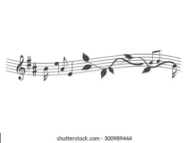 Abstract banner, music notes, vector illustration