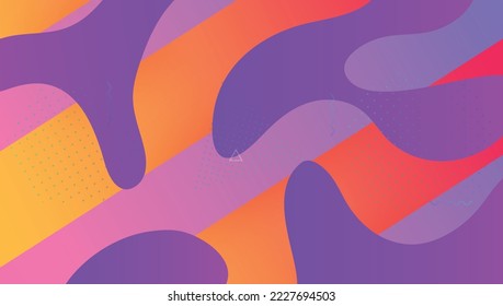 Abstract Banner. Neon Element. Cool Geometric Design. Blue Mobile Background. Minimal Flyer. Multicolor Backdrop. Trendy Frame. Wavy Landing Page. Lilac Abstract Banner