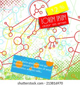 Abstract banner network connection / communication / with circles eps 10