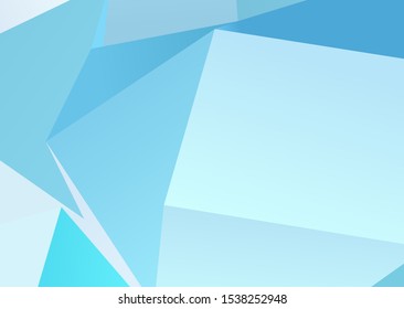 Abstract banner on light backdrop. Trendy blue background. Colorful abstract background. Blue shapes. Decoration element. Geometric graphic texture. Flat design style.