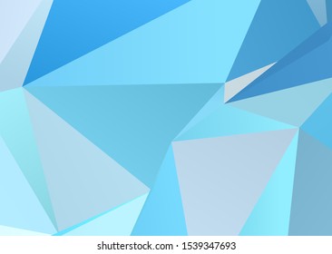Abstract banner on light backdrop. Trendy blue background. Colorful abstract background. Blue shapes. Decoration element. Geometric graphic texture. Flat design style.