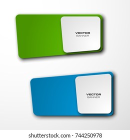 abstract banner. The original form as two form, overlapping. The flat image. Advertising Design shape. label tag.