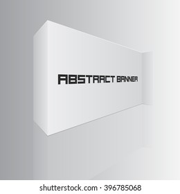 Abstract banner in perspective on a gray background. Vector illustration, eps 10