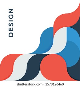 Abstract banner with place for text. Smooth wavy shapes. Vector illustration.