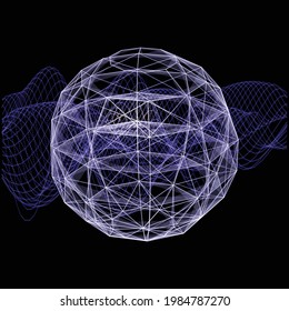 Abstract banner with a plexus globe design and flowing particles Free Vector
