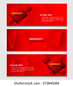 Abstract banner with polygon background, red banner vector illustration,banner template,Abstract geometric triangular banners,banners collection, Geometric Modern Technology Concept 