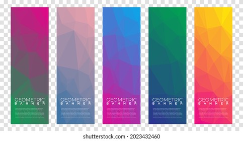 Pancarta abstracta con fondo de polígono. Plantillas o encabezados de sitio web. Elemento de diseño. Bajo fondo de polos. Vector de banners