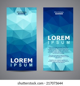 Abstract banner with polygon background, banner vector with sample text