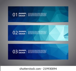 Abstract Banner With Polygon Background, Banner Vector With Sample Text