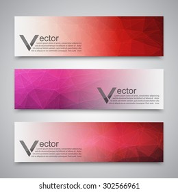 Abstract banner with polygon background. Vector