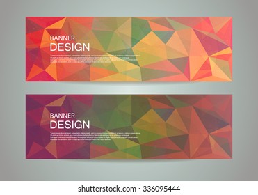 abstract banner with polygonal background