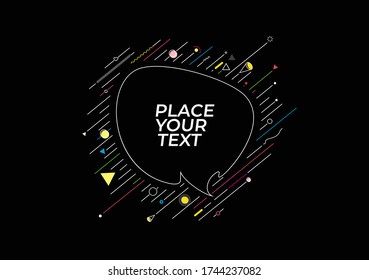 Abstract banner with Portfolio Calligraphic line art text poster with space of your text, vector illustration Design.