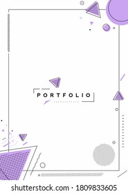 Abstract banner with Portfolio Calligraphic line art text poster with space of your text, vector illustration Design.