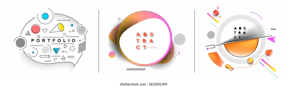 Abstract banner with Portfolio Calligraphic line art text poster with space of your text, vector illustration Design.