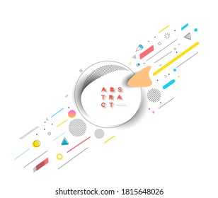 Abstract banner with Portfolio Calligraphic line art text poster with space of your text, vector illustration Design.