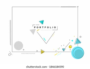 Abstract banner with Portfolio Calligraphic line art text poster with space of your text, vector illustration Design.