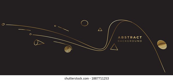 Abstract banner with Portfolio Calligraphic line art text poster with space of your text, vector illustration Design.