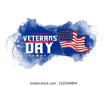 Abstract banner or poster for Veterans day. Honoring all who served. November 11