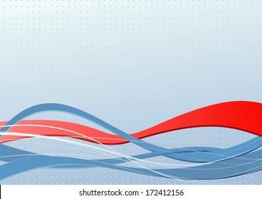 Abstract banner with red wave. Vector illustration