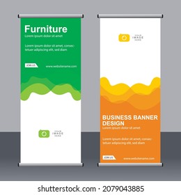 Abstract banner roll up set, standee banner template, Modern banner design.